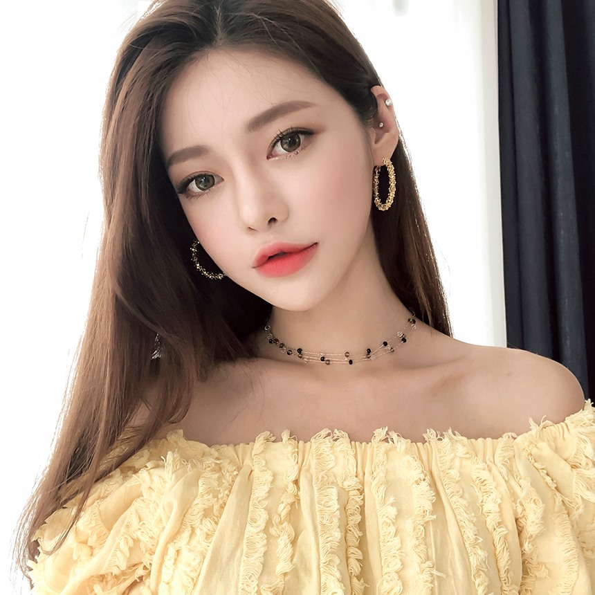 Bông tai mạ bạc 925 hình chữ C phong cách Hàn Quốc