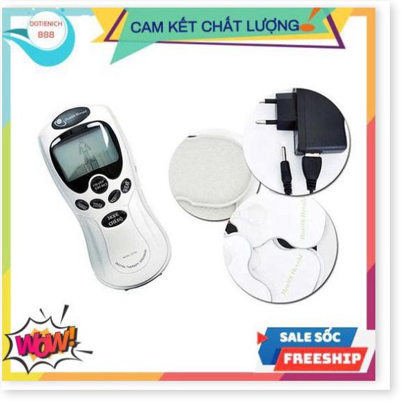 Máy massage xung điện ❤️FREESHIP❤️ 4 miếng dán vật lý trị liệu mát xa châm cứu bấm huyệt cầm tay lưng cổ vai gáy