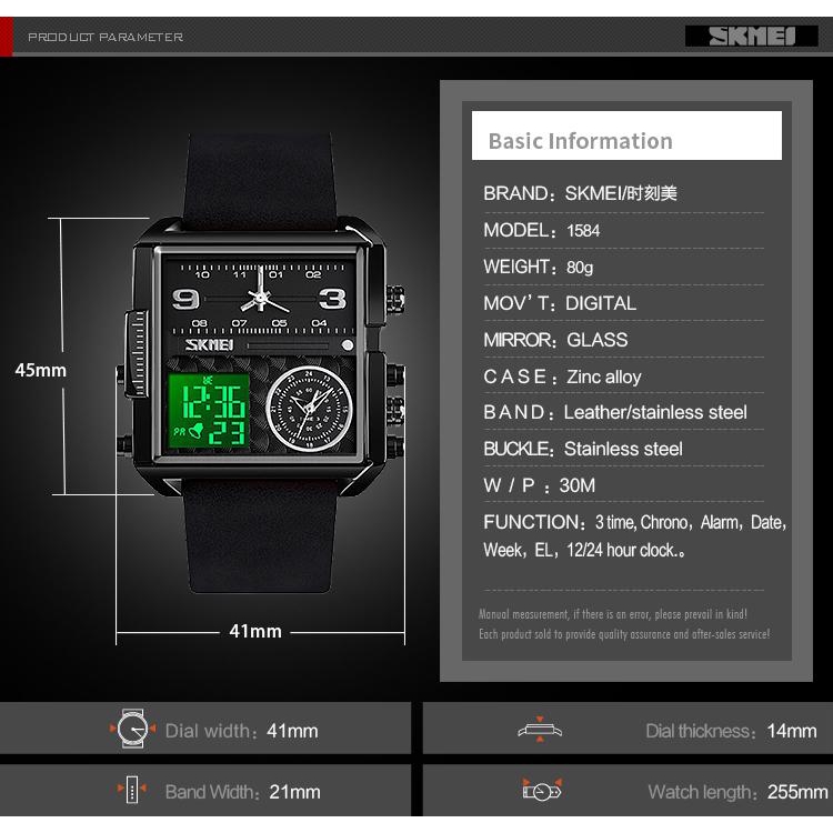 Đồng Hồ SKMEI 1584 Quartz Điện Tử Dây Thép Không Gỉ | BigBuy360 - bigbuy360.vn