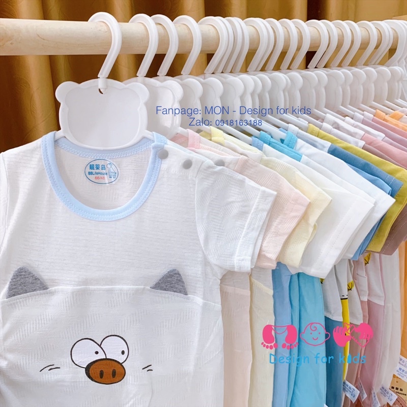 Bodysuit cho bé, bộ body đùi xuất dư vải mỏng mát cho bé trai và bé gái