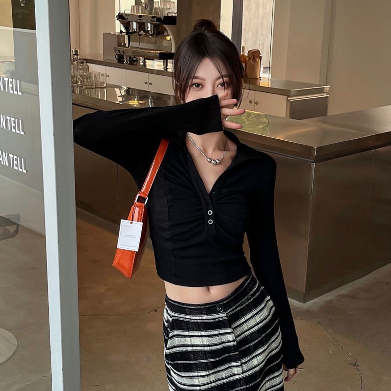 COZOK Áo polo Tay Dài Dáng Ôm Thời Trang