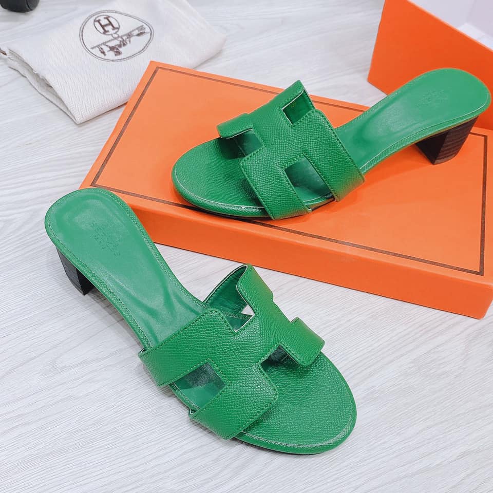 Guốc HM gót 5p ,màu xanh - RedDress