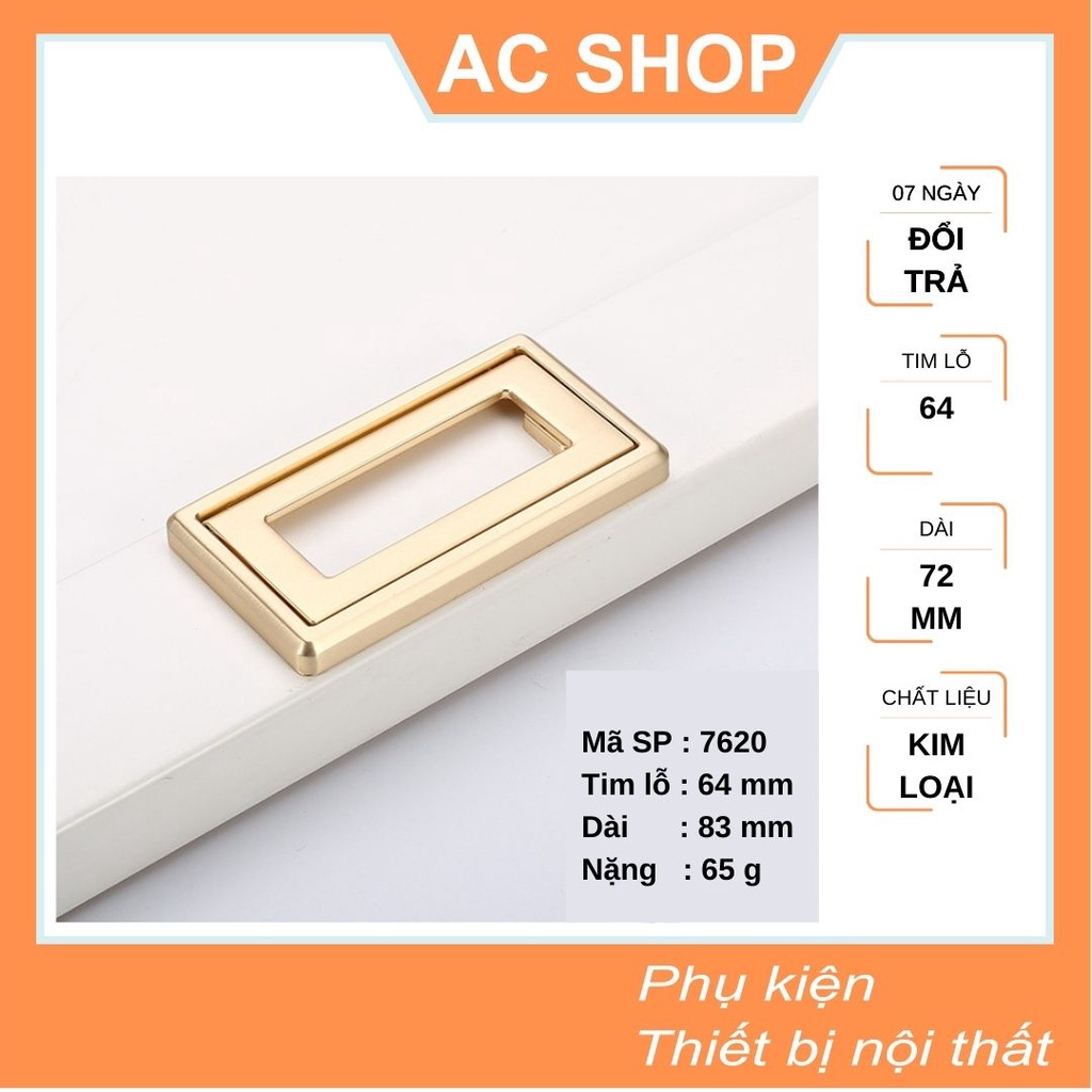 Tay nắm cửa tủ hợp kim mạ vàng gold mờ cao cấp - tay nắm hiện đại phong cách châu âu 7620 - SHOP THỢ