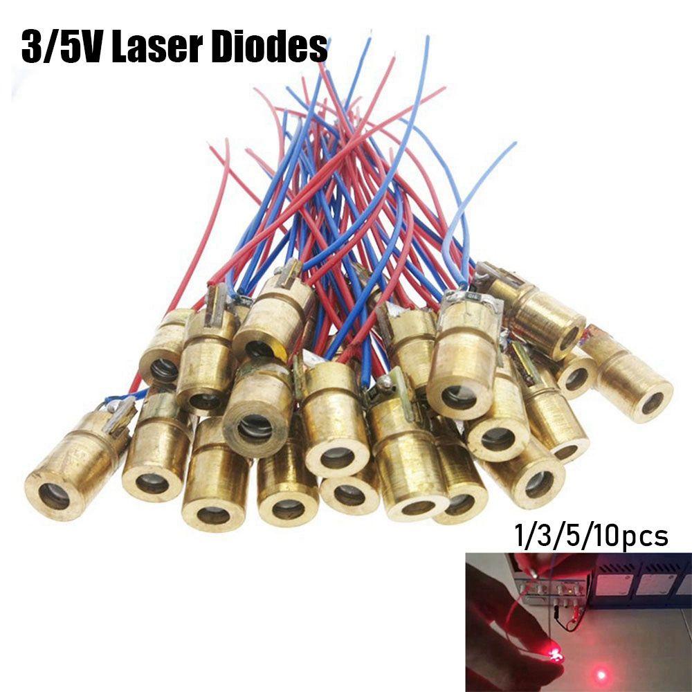 Set 1 / 3 / 5 / 10 Đi Ốt Đèn Laser Đầu Tròn Mini Bằng Đồng Chuyên Dụng