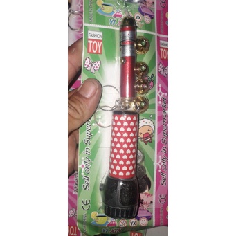 Sét 2 cái móc khóa đèn pin_lazer mini bằng nhựa kèm pin và phụ kiện(không đổi hình như xưa)