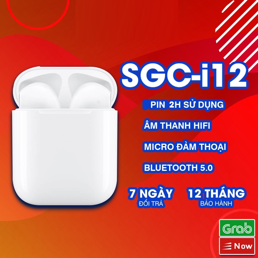 Tai Nghe Bluetooth J12 Không Dây TWS Cảm Ứng Chạm Khử Tiếng Ồn Dùng Chơi Game, Nghe Nhạc - J12_Trang- King.shop.70