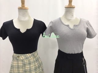 Áo crop top phối cổ V ảnh thật (kèm video 👚❤️)