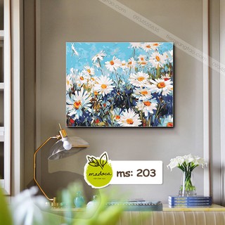 Tranh tô màu 40x50cm có khung Hoa cúc T203