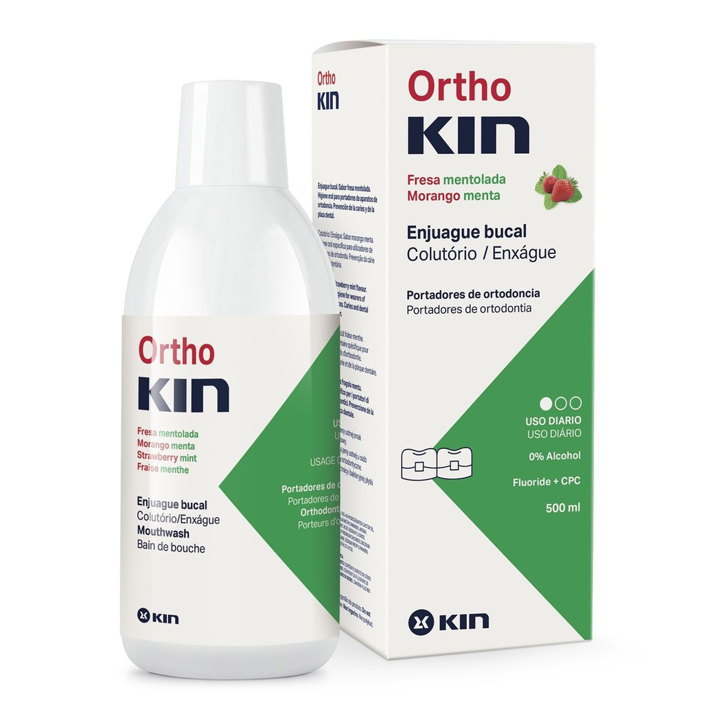 Nước súc miệng dành cho răng niềng, răng chỉnh nha Ortho KIN 500ml [dvcareshop]