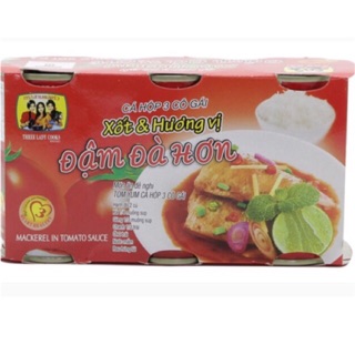 Cá nục xốt cà 3 Cô Gái 155g (nắp giựt - lốc 3 hộp)