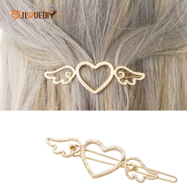 Kẹp Tóc Kim Loại Hình Trái Tim Đáng Yêu Phong Cách Hàn Quốc Cho Nữ