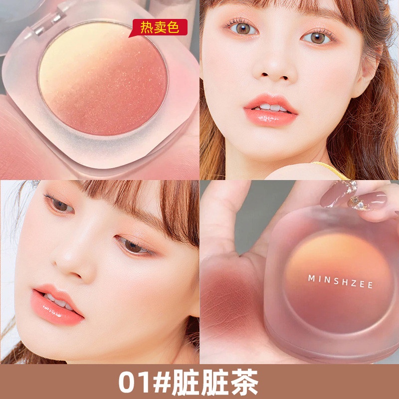 Bảng Phấn Má Hồng Màu Gradient Tự Nhiên Lâu Trôi Không Thấm Nước MINSHZEE