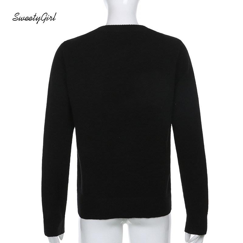 Áo Len Nữ Tay Dài Cổ Chữ V Họa Tiết Caro Thời Trang