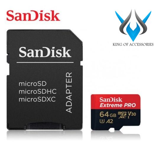 Thẻ Nhớ MicroSDXC SanDisk Extreme Pro V30 U3 4K A2 64GB R170MB/s W90MB/s (Đen đỏ)