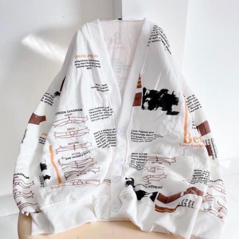 Áo Cadigan Ulzzang - Áo Khoác Nỉ Unisex Dáng Rộng - Áo Khoác Hot Trend 2021 .