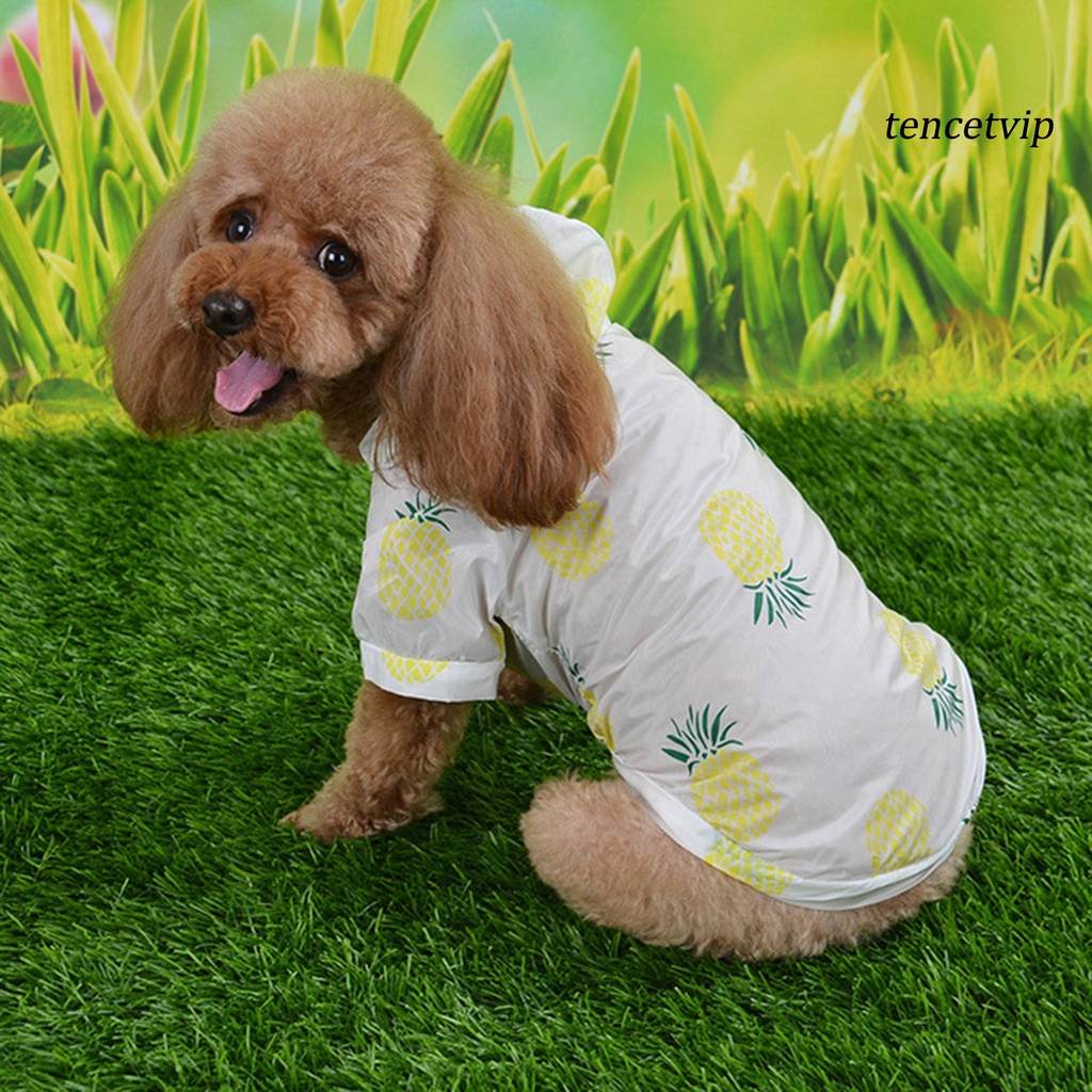 Áo khoác chống nắng có mũ trùm in họa tiết thời trang mùa hè cho thú cưng