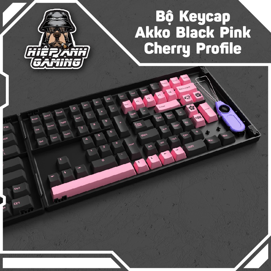 Bộ Keycap Black Pink  - Cherry Profile dành cho bàn phím cơ