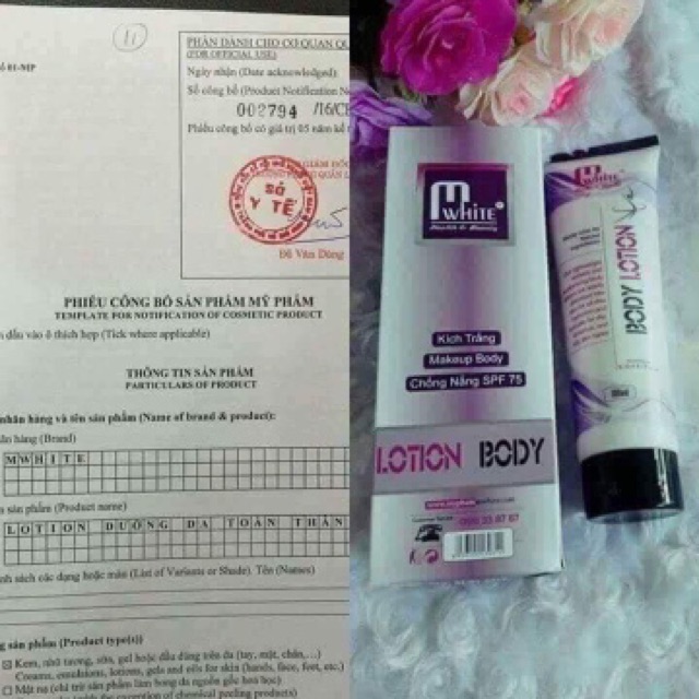 Body Lotion makeup M’white