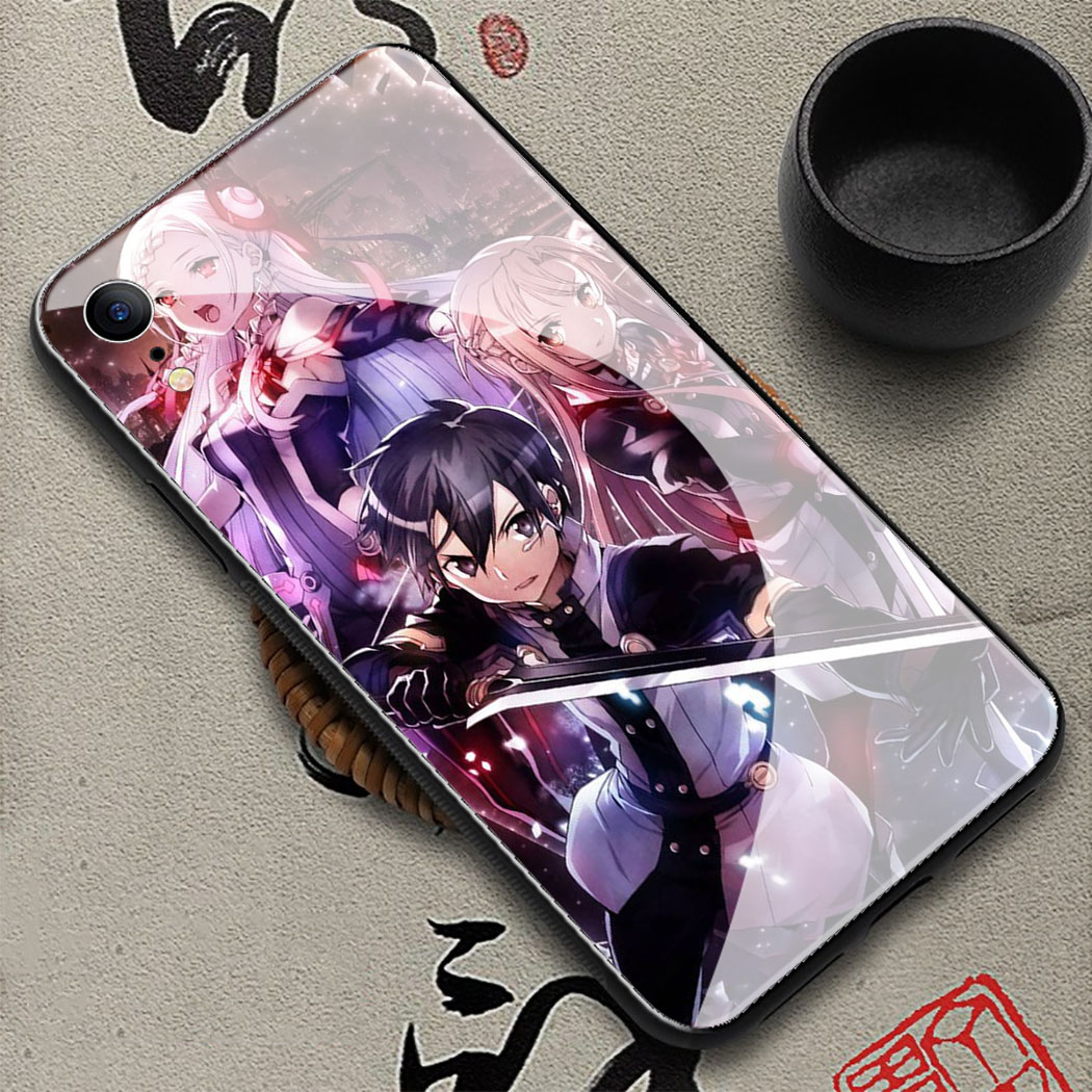 Ốp Điện Thoại Kính Cường Lực Họa Tiết Sword Art Online Cho Iphone 12 Mini 11 Pro Max Rb28