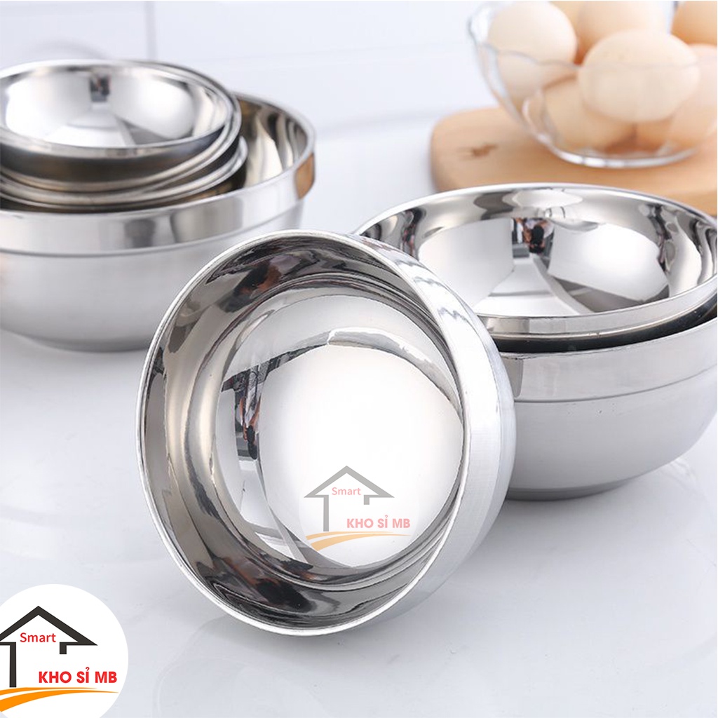 Bát inox 2 lớp chống nóng, chén inox, tô inox hoàng gia size 14cm kho sỉ mb