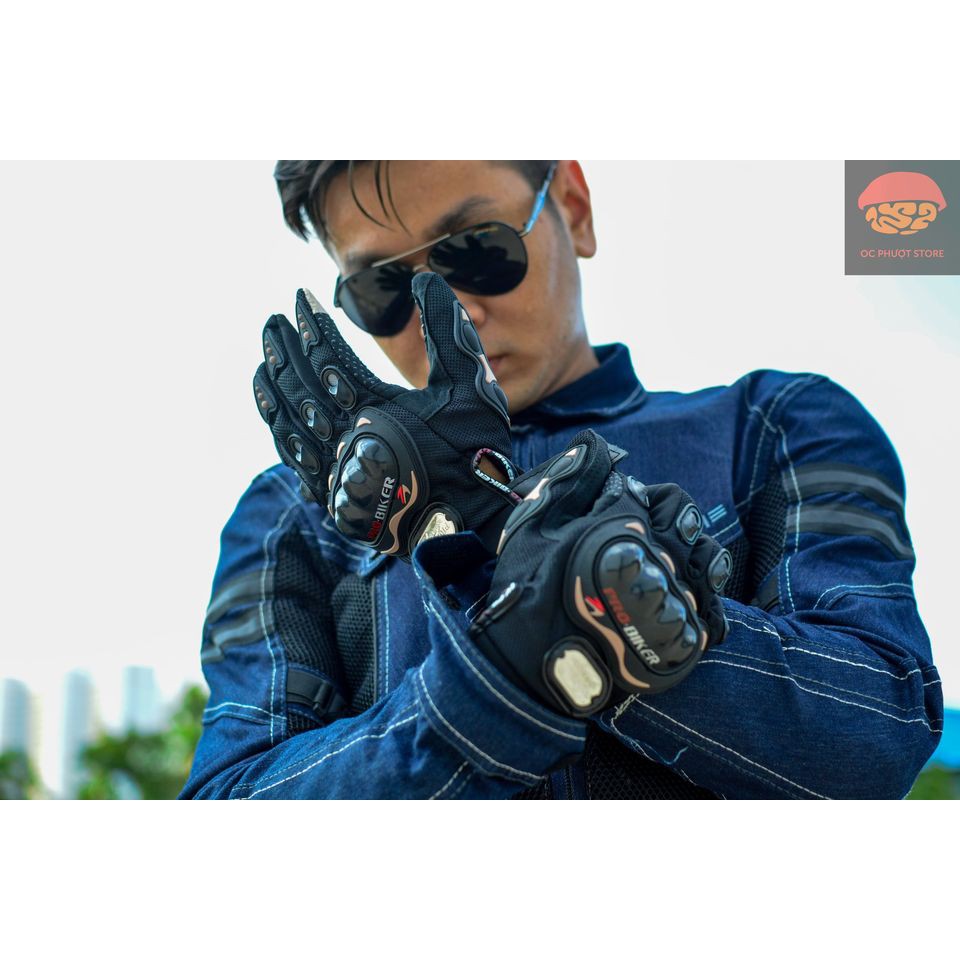 Găng tay probiker / monster bịt ngón/ hở ngón - phượt motor