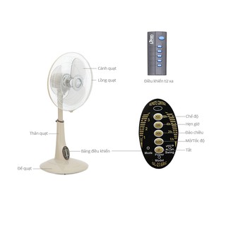 Quạt Lửng Có Remote Lifan QL-216RC (Giao Màu Ngẫu Nhiên )