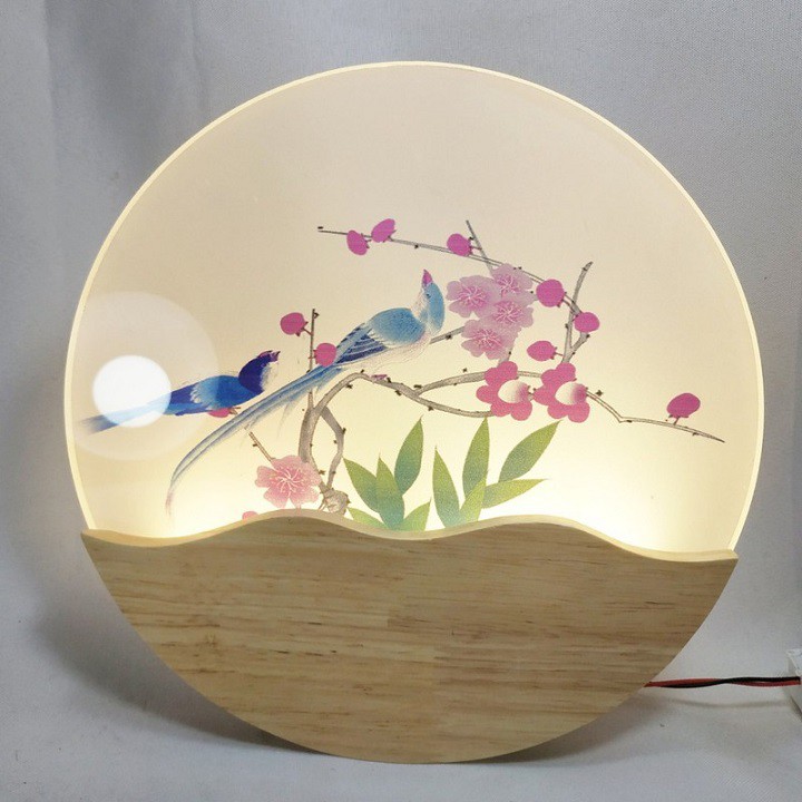 Đèn gắn tường trang trí nhiều mẫu mã, đế gỗ, hình ảnh đáng yêu, trang trí phòng khách, phòng ngủ hiện đại, sang trọng