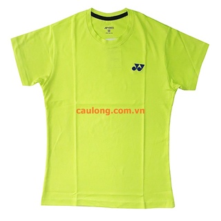 Áo cầu lông nam nữ cổ tròn yonex logo xanh chuối