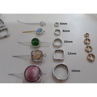 1 khoen 2 lỗ trang trí hạt màu bạc