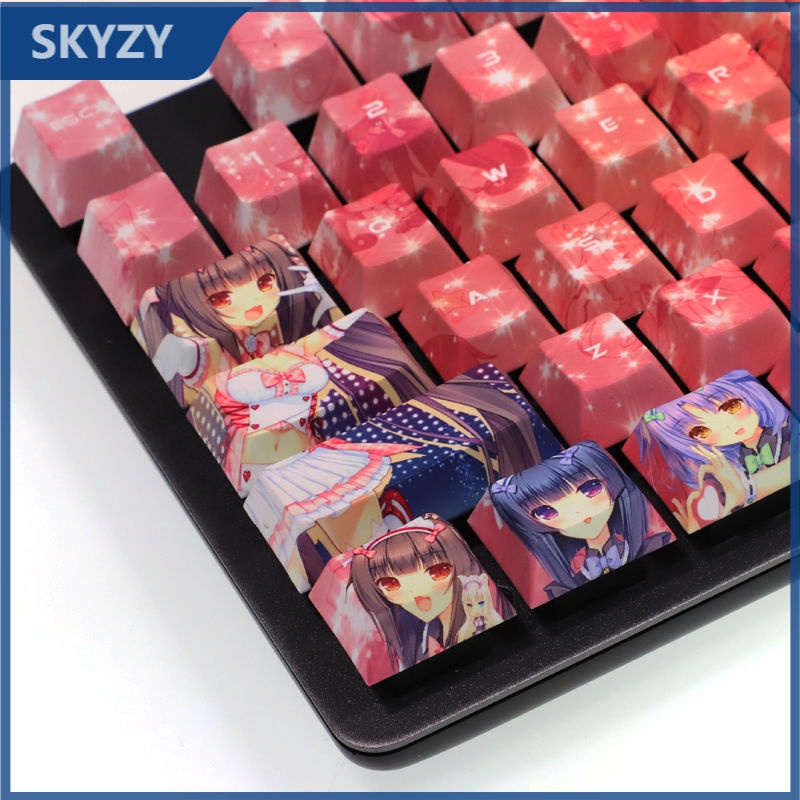 104 phím PBT Keycap NEKOPARA Chủ đề Keycap Cá tính Bàn phím cơ học Keycap Phim hoạt hình Hoạt hình Keycap