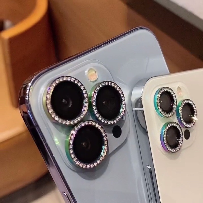 Bộ dán 3 mắt bảo vệ camera đính đá iPhone 13 Mini, 13, 13 Pro, 13 Pro Max siêu đẹp lòng lanh