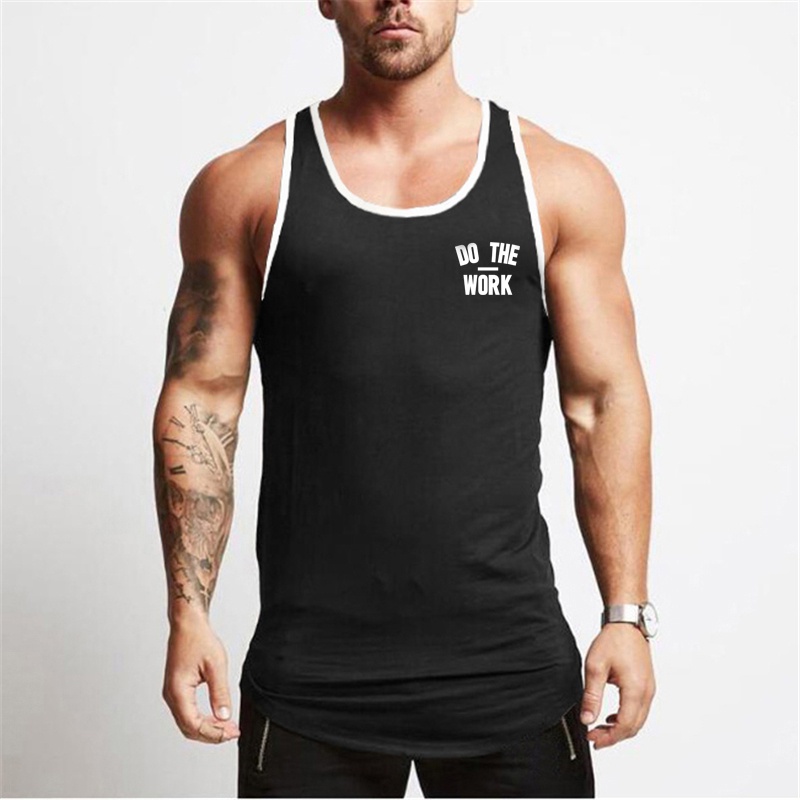 Áo Thun Thể Thao Sát Nách Cổ Tròn In Chữ Do The Work Cá Tính Hợp Thời Trang