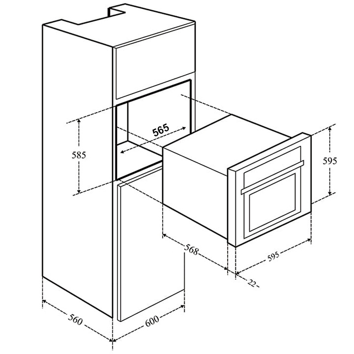 [Mã ELHADEV giảm 4% đơn 300K] Lò nướng âm tủ Canzy CZ-09DL (Điều khiển cảm ứng kết hợp núm soay, Dung tích 70L)