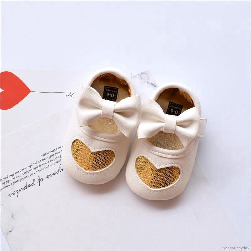 Giày đế mềm có quai thắt nơ xinh xắn cho bé gái