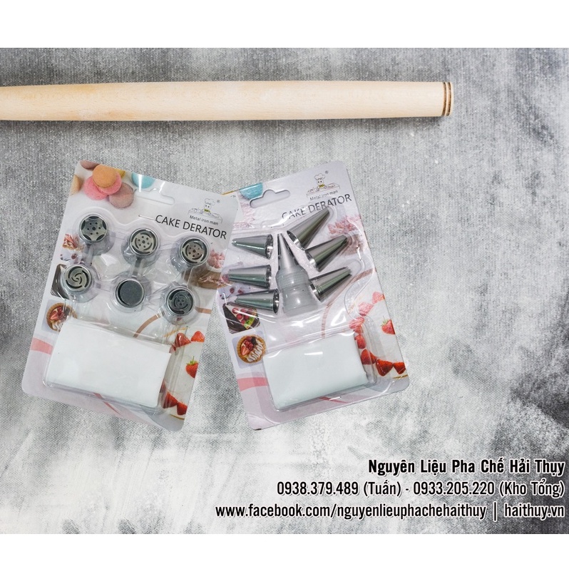 Combo bộ vỉ đui 3D 7 món & 9 món HCN Cake Decorator