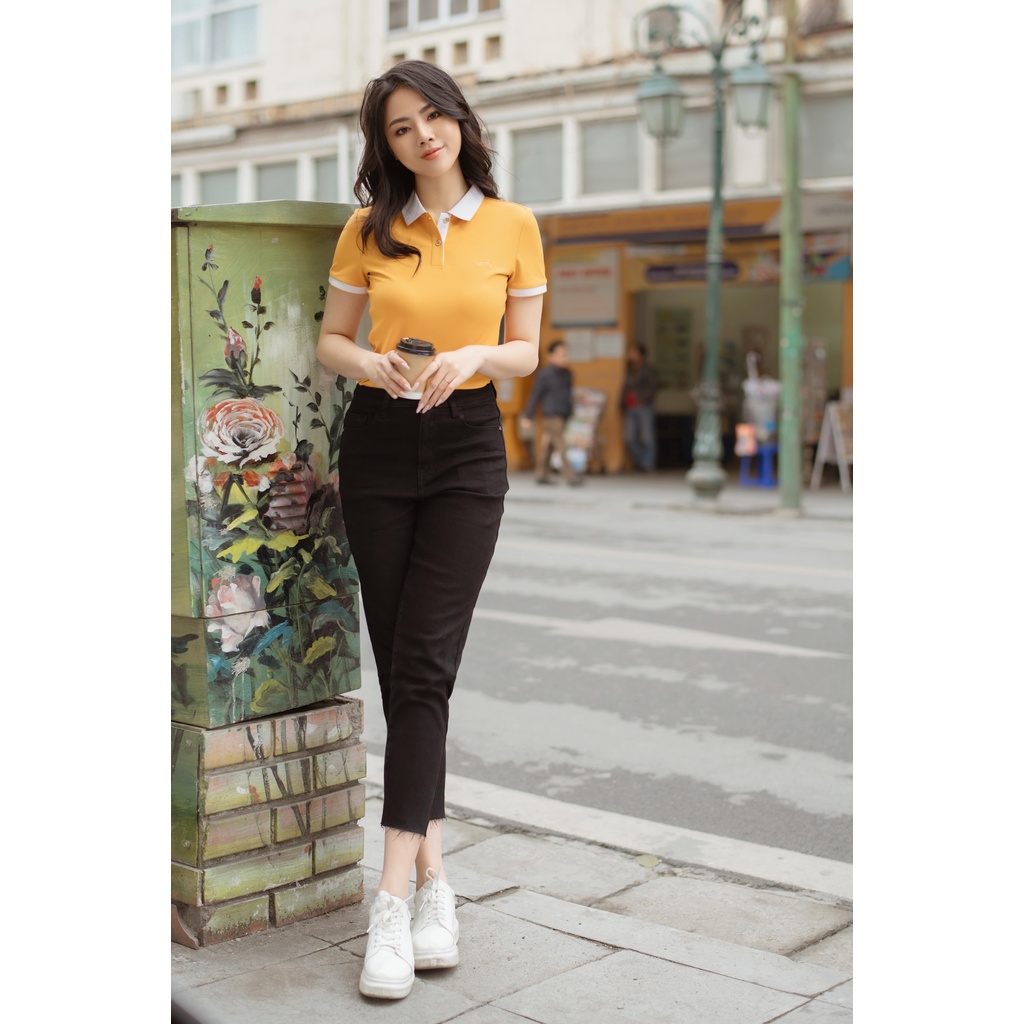 Áo Polo Nữ Cafe Phối Nẹp Thun Cotton Co Giãn, Thấm Hút Mồ Hôi Mã: APN3700