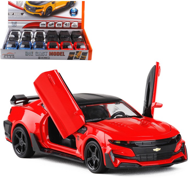 Xe mô hình Chevrolet Camaro tỉ lệ 1:32 Xe bằng kim loại có âm thanh và đèn mở được cửa