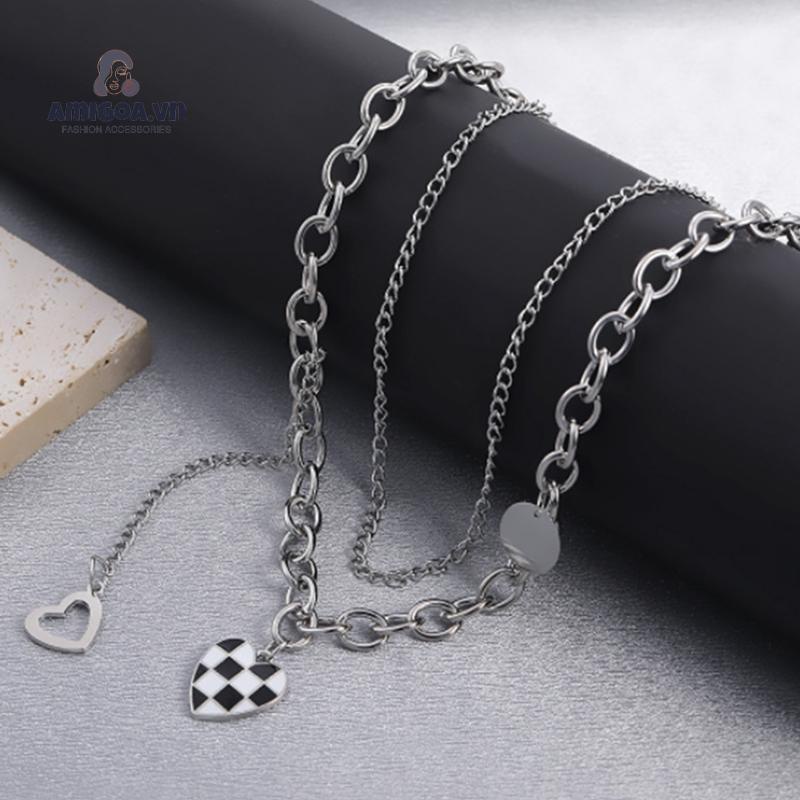 ✨✨Vòng cổ Dáng Dài Mặt Hình Bàn Cờ Độc Đáo Thời Trang