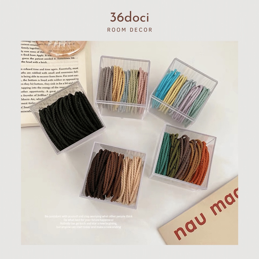 Set 10 Dây Buộc Tóc Xoắn Nhẹ Dải Màu Pastel Kiểu Hàn Quốc NEW 2021 | 36doci