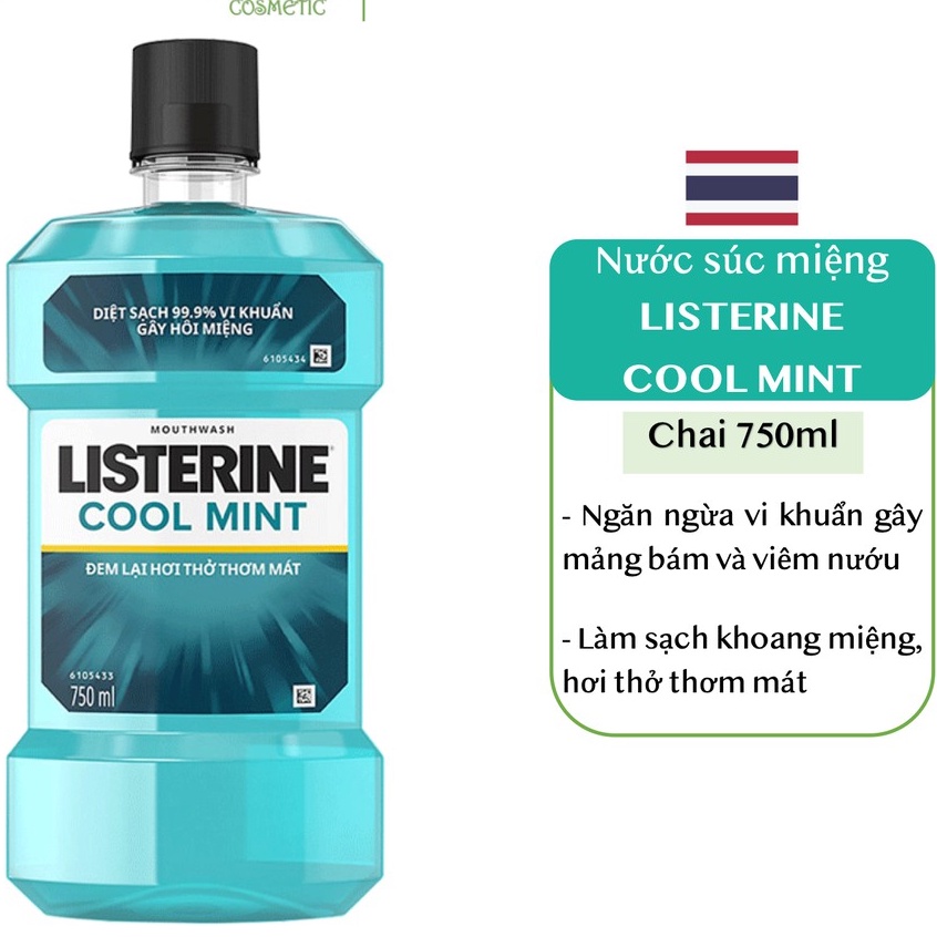 Nước Súc Miệng LISTERINE COOL MINT [Chai 250ml - 750ml] [Listerin]