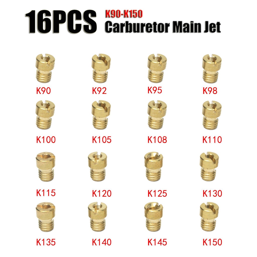 YNATURAL Set 16 / 16 Đầu Phun Bộ Chế Hòa Khí Cho PWK PE Mikuni OKO