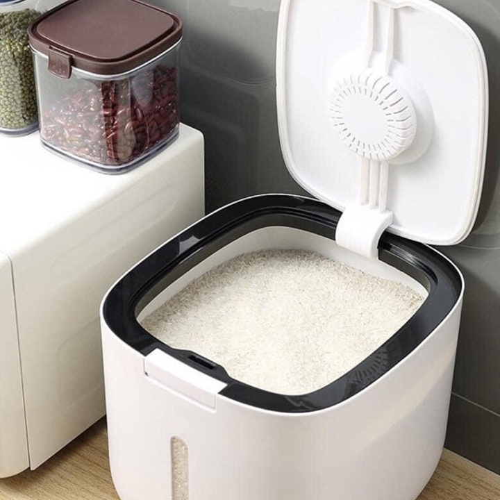 Thùng Đựng Gạo Thông Minh - Chất Liệu ABS Cao Cấp - Nhấn Nút Tiện Lợi - 2 Loại Kích Thước