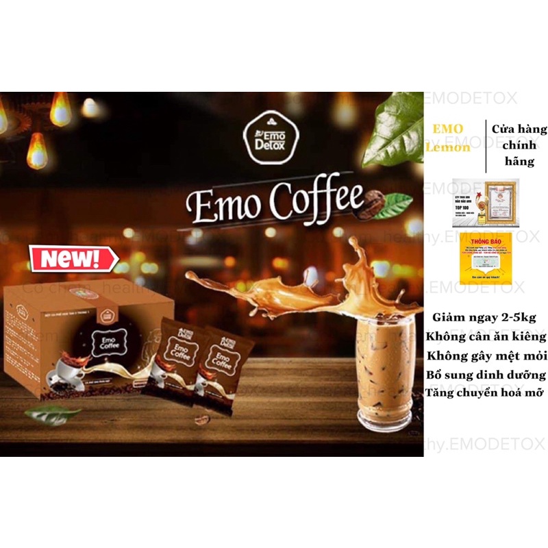 EMO DETOX giảm cân- vị coffee sữa (tặng kèm detox)