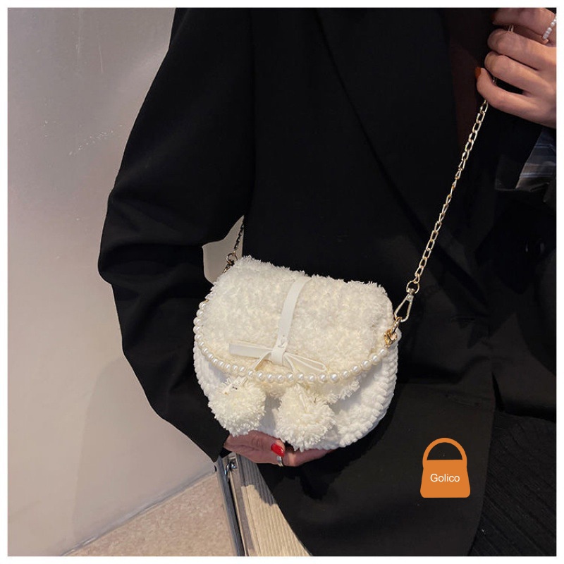Túi Len Tự Đan Pom Pom, Túi Handmade