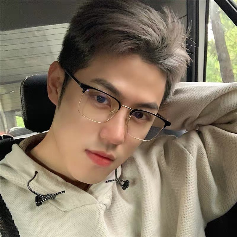 Gọng kính dáng vuông cắt vành nhựa dẻo cho nam nữ - 2723