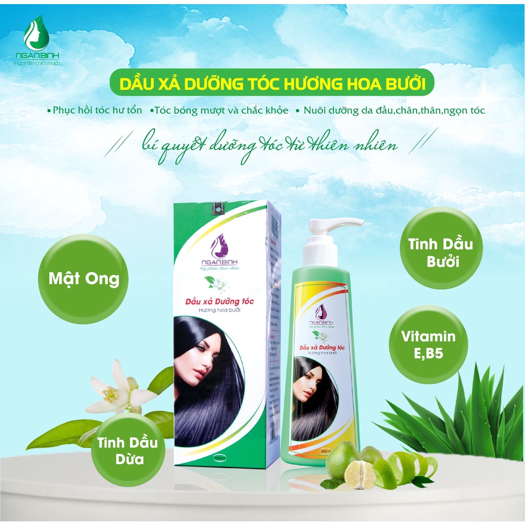 Dầu xả dưỡng tóc hoa bưởi Ngân Bình giảm rụng tóc, dưỡng tóc, mềm mượt, phục hồi tóc hư tổn, tóc chắc khỏe tự nhiên