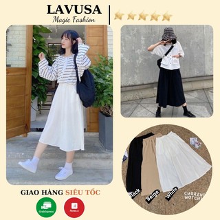 Chân Váy Dài Đũi Chữ A 3 Màu Trắng, Đen, Be Siêu Đẹp Lavusa