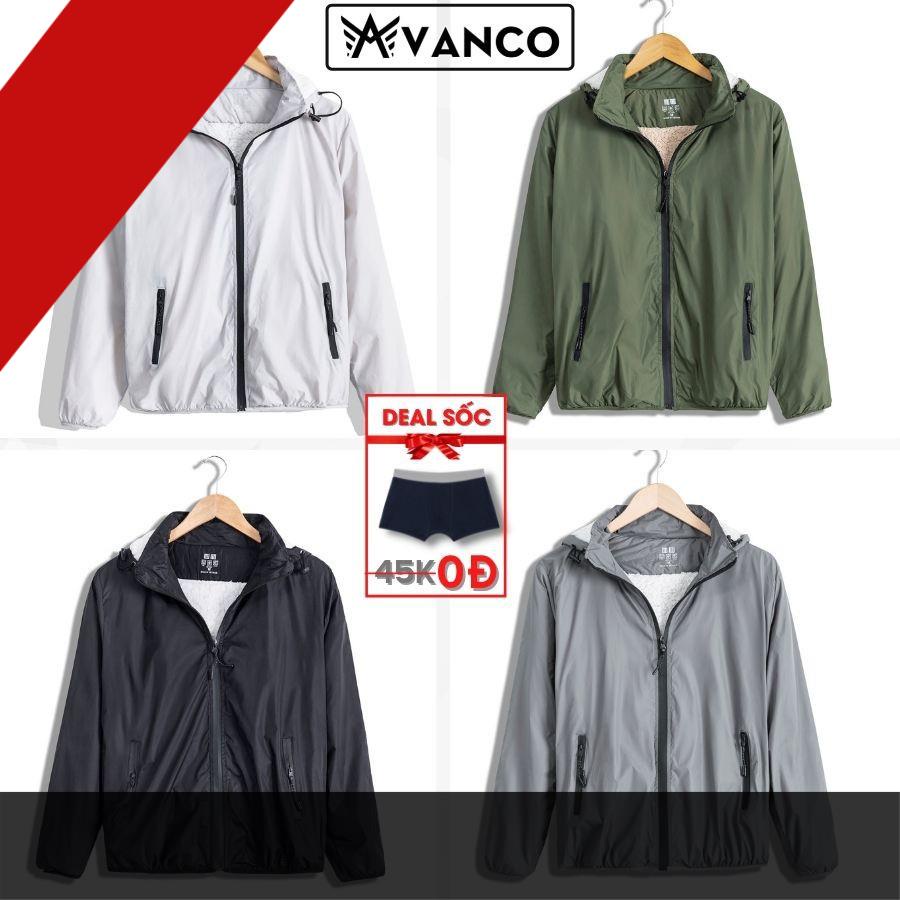 Áo khoác gió lót lông cừu toàn bộ UNI, chất vải dù trượt nước, mẫu mới nhất, AVANCO - AV40