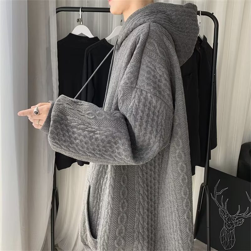 【Ba màu】Waffle đơn giản thời trang áo hoodie nam nữ vintage áo hoodie form rộng Hàn Quốc áo hut hoodie nữ