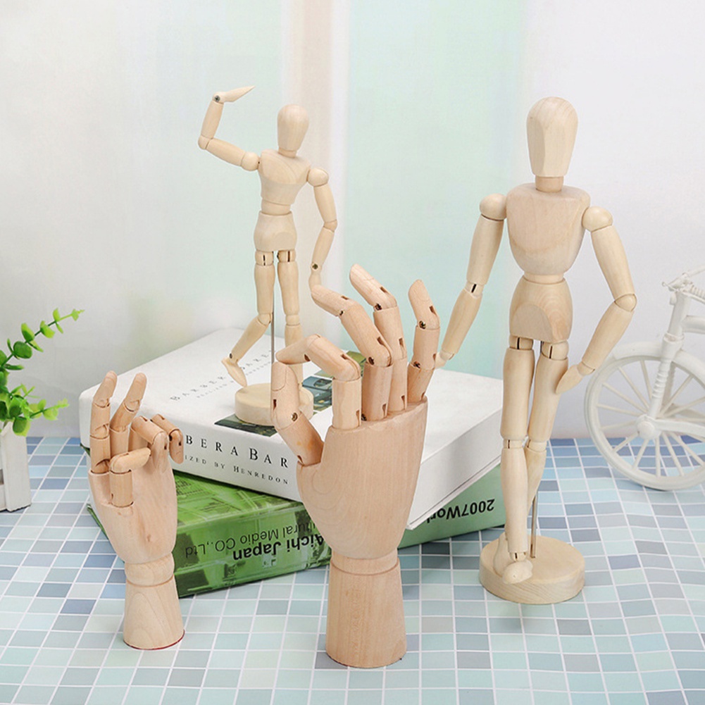 Mô hình con rối bàn tay người bằng gỗ phong cách Bắc Âu dùng để trang trí nhà